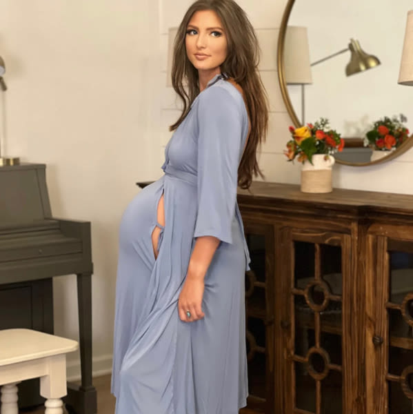 Lila Labor & Postpartum Gown in Periwinkle Blue