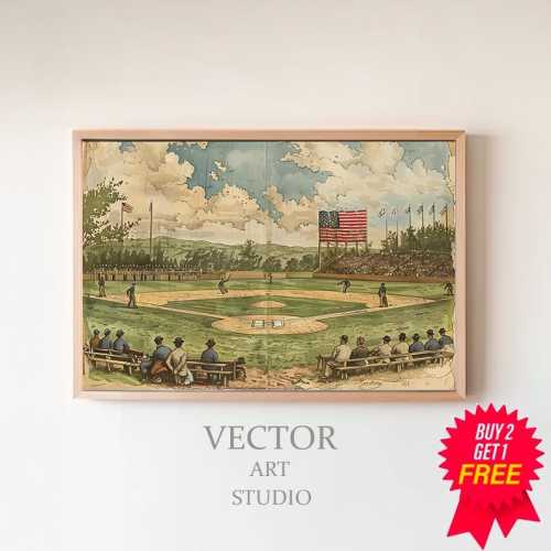 Baseball Print, Vintage Prints, Sports Poster, Baseball Fan Gift, Vintage Baseball Art, Downloadable Printable, Bat, Ball, Glove