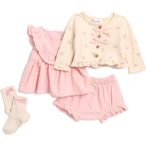 Clip Dot Ruffle Set, Socks & Cardigan Set