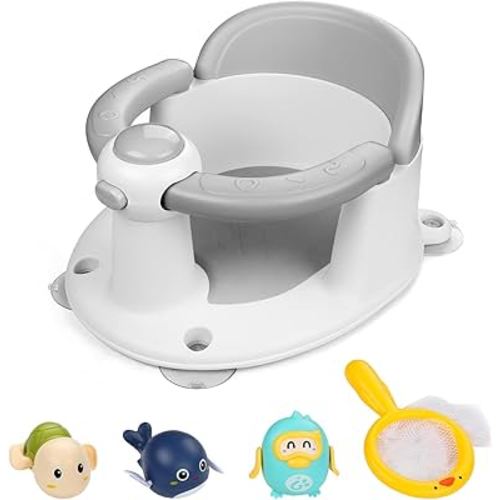 Baby Bath Seat for Babies 6 Months & Up,Infant Bathtub Chair with Suction Cup,Non-Slip,Safe Infant and Toddler Bath Seat for Sitting Up,Baby Bath tub Seat(Gray)