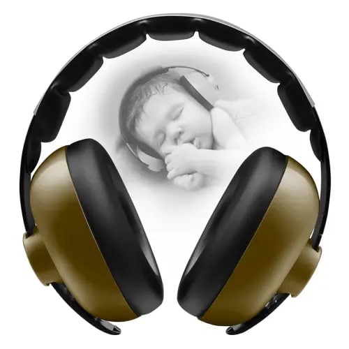 Baby Headphones - Infant Ear Protection for Babies | Baby Earmuffs Noise Cancelling Headphones 3-36 Months | Baby Travel Essentials for Outdoor - Army Green, BB8819