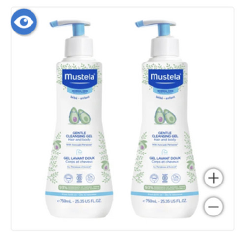 Mustela Baby Gentle Cleansing Gel - Baby Hair & Body Wash Tear-Free Formula, 25.35 fl oz, 2-pack