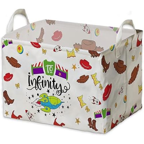 Toy Inspired Story Storage Nursery Basket With Hard Bottom Large Square, Toy Inspired Story Room Decorations, Toy Inspired Story Nursery Decor Baby Basket, Waterproof Foldable Canvas Laundry Basket