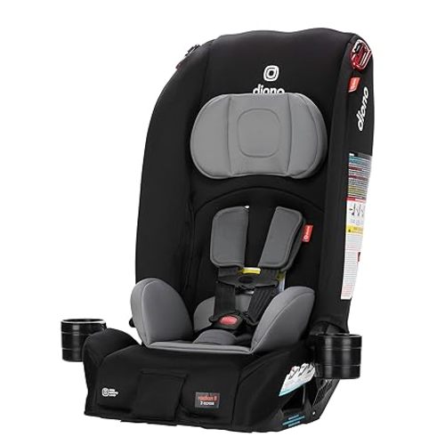 Diono Radian 3R, 3-in-1 Convertible Car Seat, Rear Facing & Forward Facing, 10 Years 1 Car Seat, Slim Fit 3 Across, Jet Black