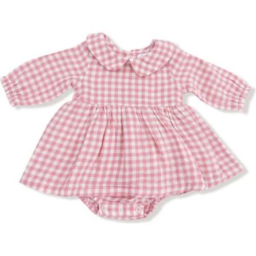 Peter Pan Collar Bubble with Skirt Rose Pink Plaid - Angel Dear | Maisonette