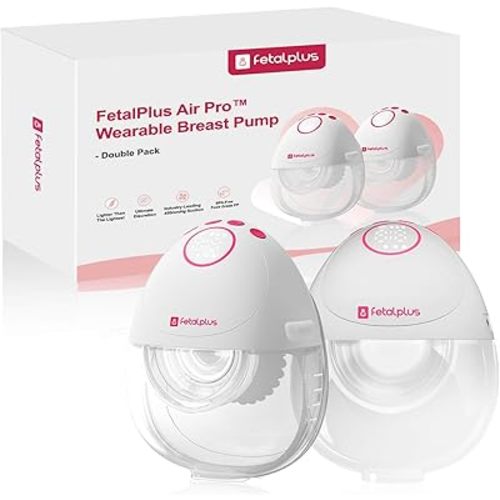 Air Pro™ Wearable Breast Pump - Double Pack | Wearable Breast Pump 27mm | 15mm 18mm 21 mm 24mm Flange Inserts Included | 12 Gears 3 Modes