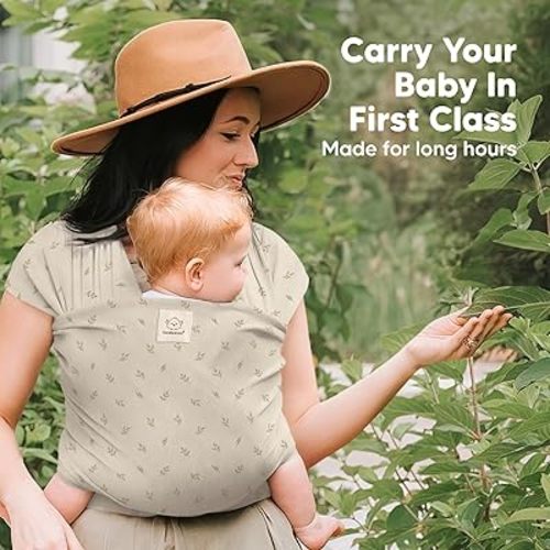 KeaBabies Baby Wrap Carrier - All in 1 Original Baby Carrier Newborn to Toddler Sling, Easy to Wear, Hands Free Bonding, Lightweight, Breathable Infant Wraps (Leafy)