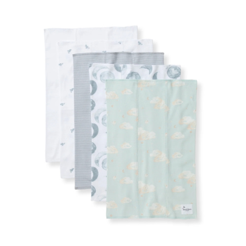 Hello Moon Organic Cotton Burp Cloths 5 Pack