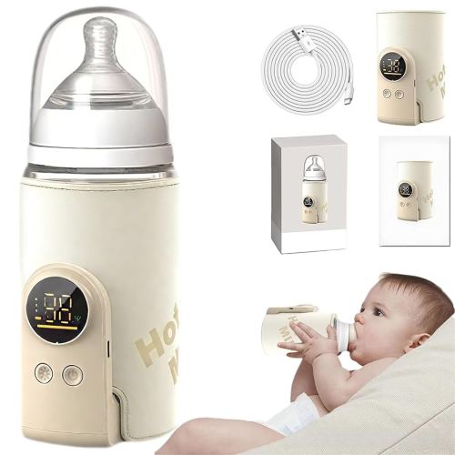 2025 Upgrade Portable Bottle Warmer for Travel, 6 Temp Milk Warmer with Smart Temperature Control & Night Light, Rapid Warming, Long-Lasting Warming up to 5-8H, for Breast Milk (10000mAh)
