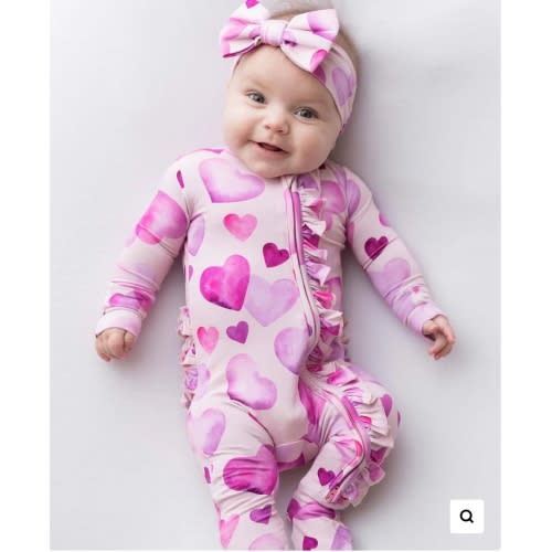 Maeve Ruffled Zippered Footie Newborn