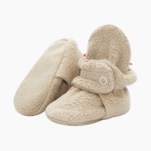 Zutano Cozie Fleece Bootie - Khaki, 3 M