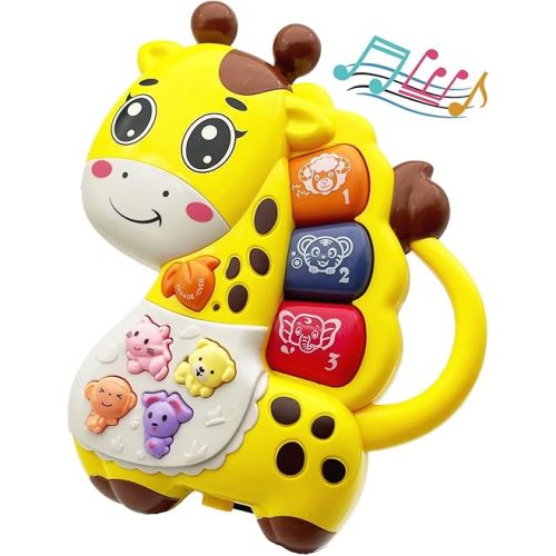 Baby Music Toys 12-18 Months, Animal Baby Piano Musical Light Infant Toys Toddlers Early Education Birthday Gift for 1 2 Year Old Girls Boys (Giraffe)