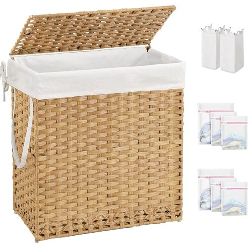 Double Sided Laundry Hamper( color natural)