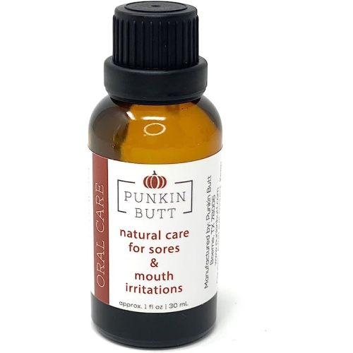 Punkin Butt Oral Care 1 oz Glass Bottle. Chamomile, Clove, Peppermint. Natural, Safe, Effective; Cruelty-Free, Vegan, use as Often as Needed.