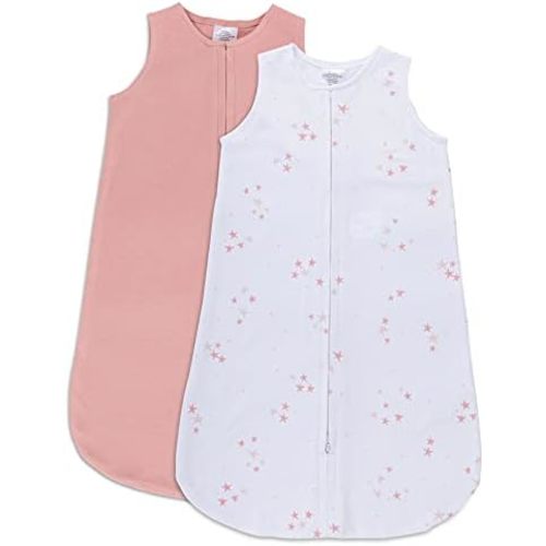 Ely's & Co. Baby Wearable Blanket - Cotton Sleep Sack 0-3,3-6, 6-12, 12-18 Months - 2 Pack Set for Baby Boy & Girl,Pink,Blue