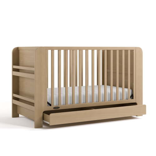 Graco Read-with-Me 4-in-1 Convertible Baby Crib with Drawer, Driftwood