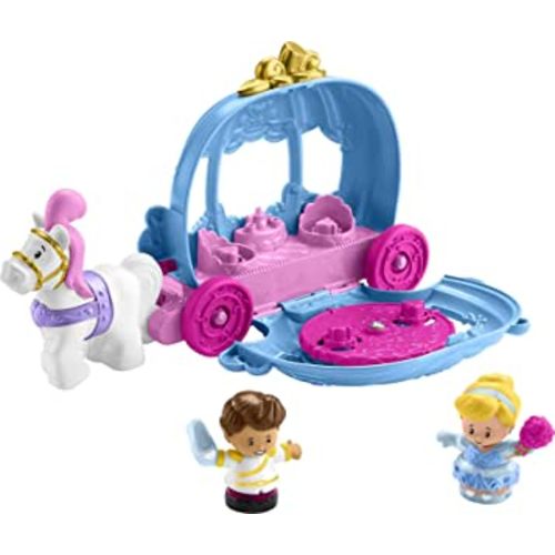 Fisher-Price Little People Toddler Toy Disney Princess Cinderella’s Dancing Carriage Playset with Figures for Pretend Play Ages 18+ Months