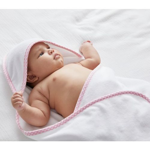 Gingham Baby Hooded Towels & Washcloths| Pottery Barn Kids