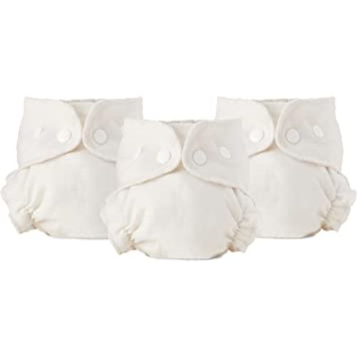 Esembly Cloth Diaper Inner, Trim-Fitting, Certified Organic Cotton, Reusable and Absorbent Leak-Proof Inserts with Snap Closure for Eco-Friendly Diapering, 3-Pack, Size 1 (7-17lbs)