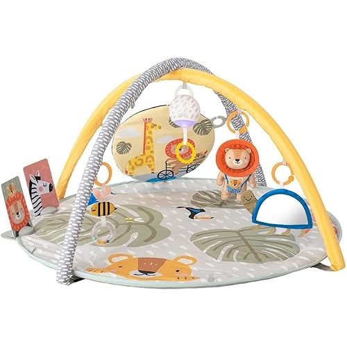 Taf Toys Savannah 360° Activity Gym with Music & Light & 20 Playful Activities, Thickly Padded with Soft Mat and a Unique “Crinkle Toy” for a Variety of Body Positioning for Newborn and Up