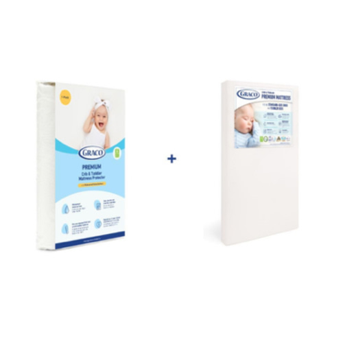 Graco Premium Crib Mattress & Protector Value Bundle (1-Pack) – Includes GREENGUARD Gold Certified Crib & Toddler Mattress, GREENGUARD Gold Certified Waterproof Protector