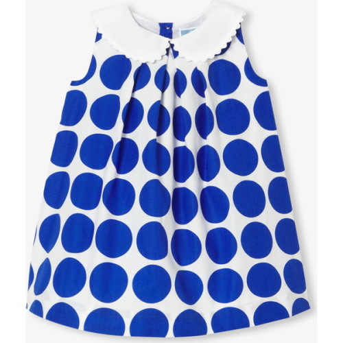 Baby Girl Sleeveless Dress White/Blue - Jacadi Paris | Maisonette