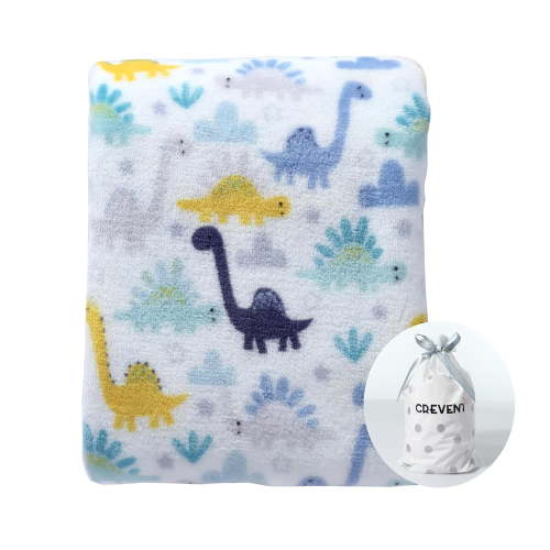 CREVENT Lightweight Plush Soft 30''X40'' Cozy Fluffy Warm Fleece Dino Baby Crib Blanket for Boys