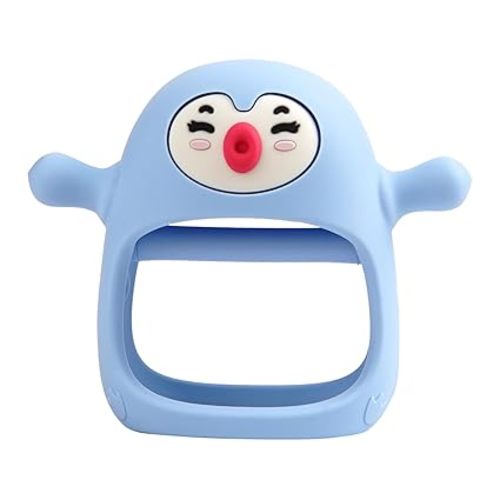 Smily Mia Shy Penguin Pencifiers for Breastfed Babies, Breastfed Essentials, Baby Essentials New Born Must Haves, Baby Pacifiers for 0-3,3-6,6-9Months Infants, Light Blue - ocean blue