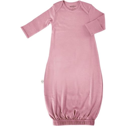 Woolino Infant Nightgown - 100% Superfine Merino Wool Baby Gowns - Newborn Sleeper Gown for Boy & Girl - 0-6 Months