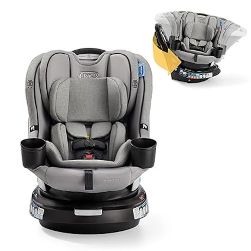 Graco EasyTurn 360 2-in-1 Rotating Convertible Car Seat, 360 Degree Rotating Infant to Toddler Rotating Car Seat, 2 Modes Rear and Forward Facing, Slim Design, Solae