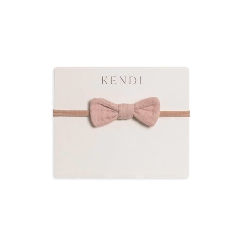 Colored Organics Baby Organic Cotton Dainty Bow Headband - Infant Girls - Ballet Muslin