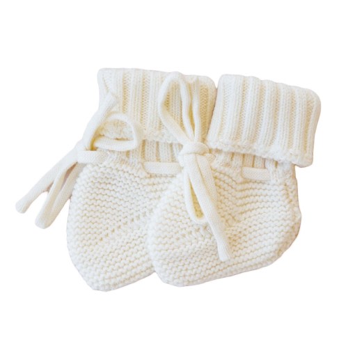 Caden Lane | Knit Baby Booties | Ivory Color