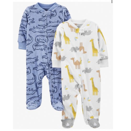 Simple Joys by Carter's Baby Boys' 2-Pack Fleece Footed Sleep and Play