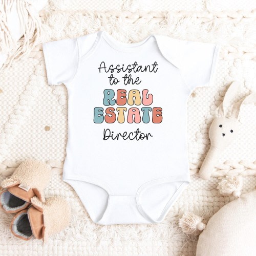 real estate director bodysuit, cute real estate gift, baby gift real estate, Profession shirt, baby shower gift, gift for real estate