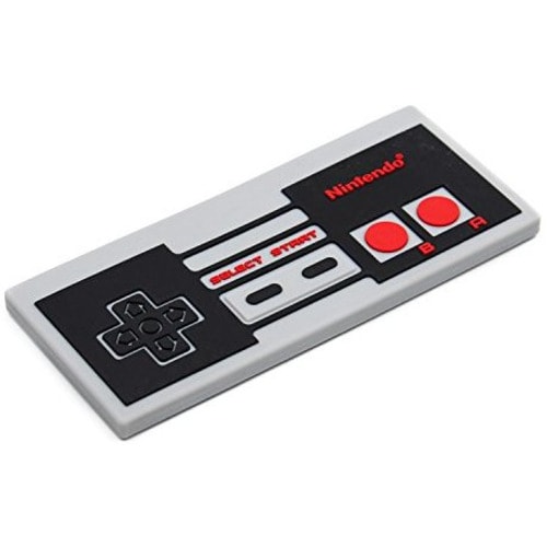 Bumkins Nintendo Silicone Teether, Textured, Soft, Flexible, Bacteria Resistant - NES Controller