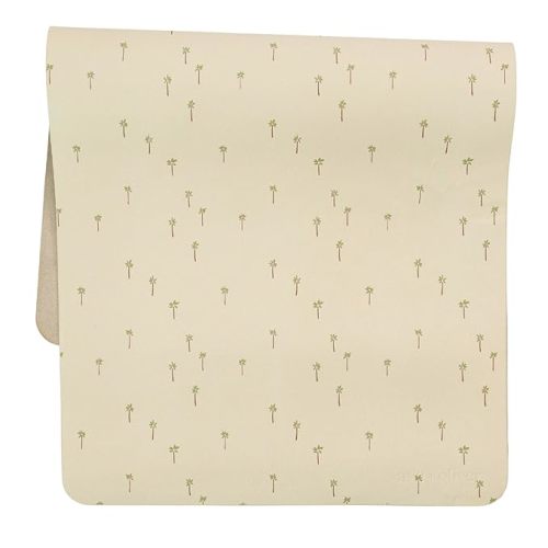 Ava + Oliver Vegan Leather Baby Changing Mat (16 X 30 in) - Multipurpose Wipeable and Portable Diaper Mat - Foldable for Travel (Cream Scallop)