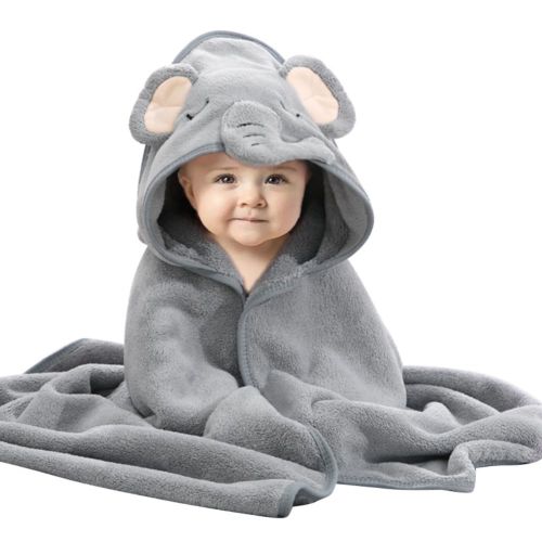 GYRATEDREAM Unisex Baby Animal Face Hooded Towel Super Soft Bath Towel with Cute Design Shower Towel Gift for Newborns, Infants and Toddlers - 31.5"*31.5"
