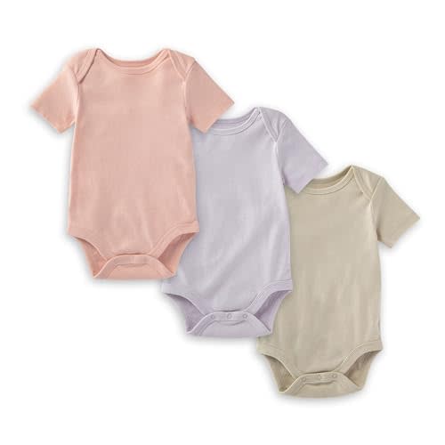 Burt's Bees Baby Bodysuits, 3-Pack Long & Short-Sleeve One-Piece, 100% Organic Cotton
