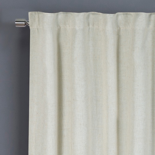 Better Homes & Gardens Blackout Linen Blend Curtain Rod Pocket Back Tab, Single Panel, Papyrus Beige, 50" W x 84" L