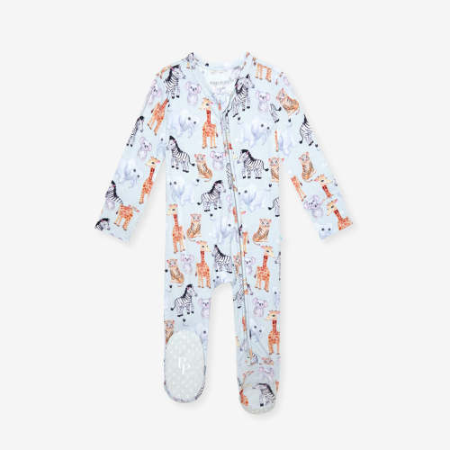 Zoo Babies Footie Zippered One Piece