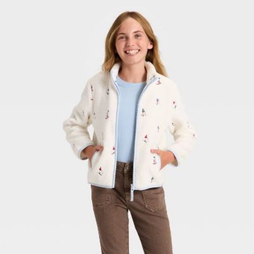 Girls' Faux Shearling Zip-Up Jacket - Cat & Jack™