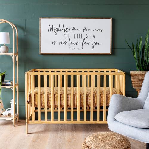 Mightier Than The Waves Of The Sea Wood Sign | Scripture Nursery Sign | Mightier That The Waves Sign | Above Crib | Sign For Kids Room | 386