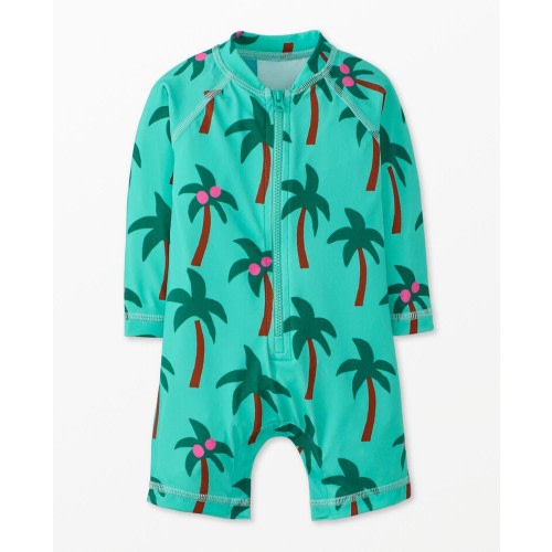 Baby Print Long Sleeve Rash Guard Swimsuit