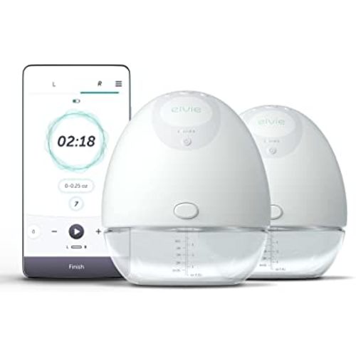 Elvie Breast Pump - Double, Wearable Breast Pump with App - The Smallest, Quietest Electric Breast Pump - Portable Breast Pumps Hands Free & Discreet - Automated with Four Personalized Settings