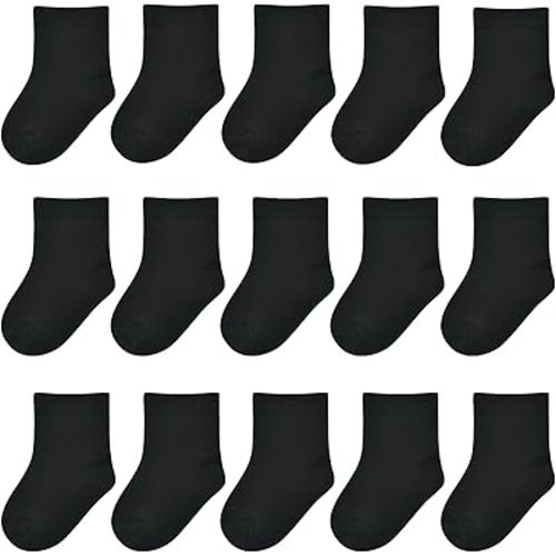 Baby Socks Infant White Crew Socks Newborn Dress Socks Baptism Christening Baby Girls Boys 0-3/3-6/6-12 months 15 Pack