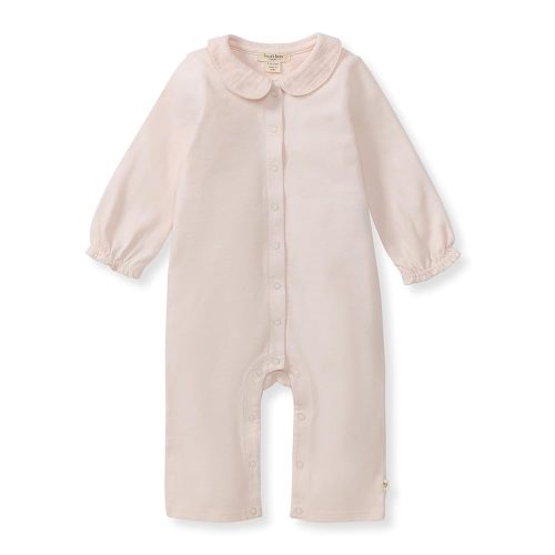 Burt's Bees Baby Baby Girls Long Sleeve Jumpsuit, 100% Organic Cotton, One-piece Coverall Outfit With Collar