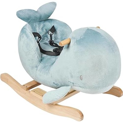 Nattou Rocking Horse Animal for Children, Whale Sally, 10-36 Months, 60 x 30 x 45 cm, Grey, 950213