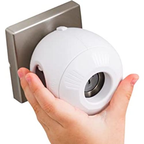 Child Safety Door Knob Cover (4 Pack) Hard-to-Remove Dual-Lock Door Handle Covers for Kids - Reusable Baby Proof Door Knob Locks - Installs Easily, No Tools Needed (White)