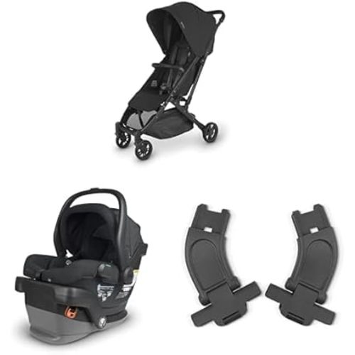 UPPAbaby Travel System, Includes Minu V2 Stroller + Mesa V2 Infant Car Seat Combo - Adapters, Bumper Bar, Car Seat, Base + Infant Insert Included - Jake (Charcoal)