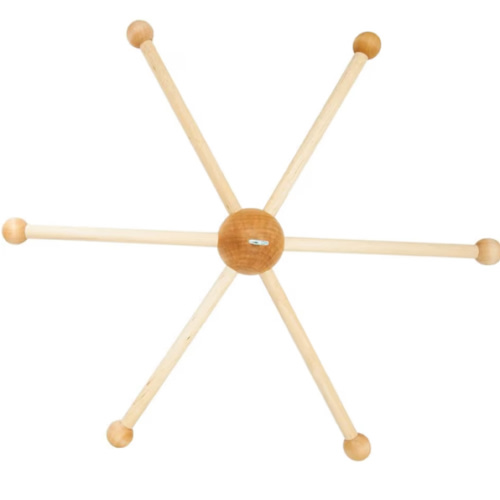 Wooden Mobile Frame Kit Natural Wood Bed Bell Wind Chimes Baby Crib Hanger Frame Baby Bedroom Ceiling Mobiles Toy Decoration Newborn Gift (Style B)